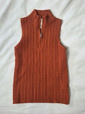 terracotta, burnt orange sweater vest